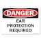 Signmission OSHA Danger Decal, Ear Protection Required, 10in X 7in Decal, 7" H, 10" W, Landscape OS-DS-D-710-L-19335 - alternate 1